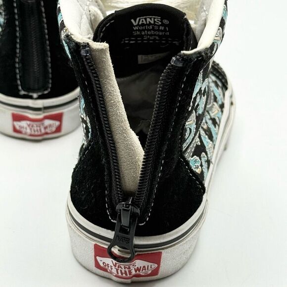 Vans SK8-HI Back Zip Suede Dinosaur print Sneakers - Kids US 1 - Picture 8 of 10